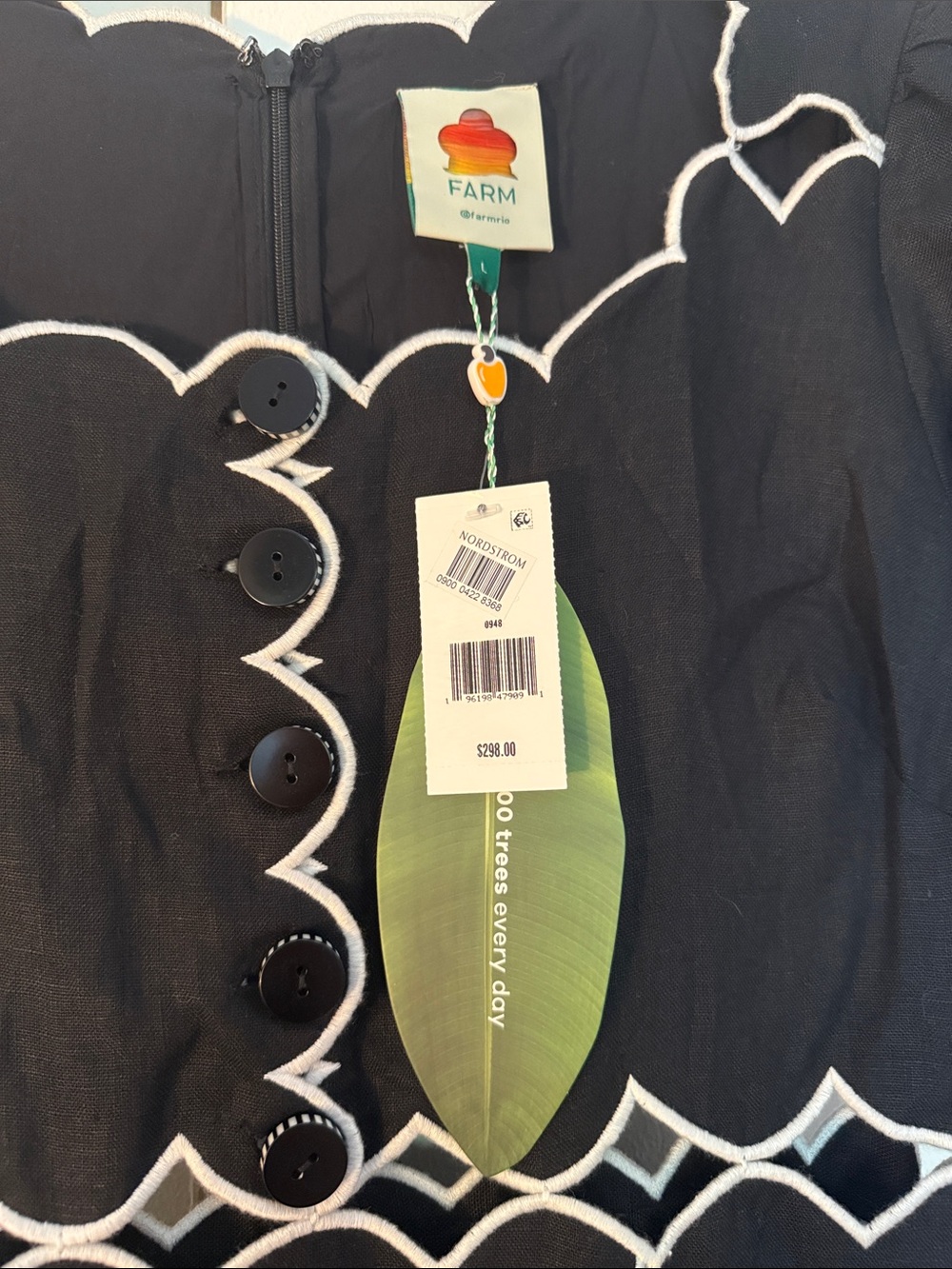 Farm Rio Black Short Sleeve Maxi Dress - Picture 2 of 5